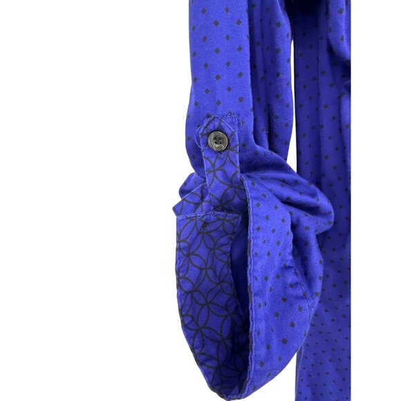 Catherines Womens Button-Up Blue Polka Dot Shirt Size 4X 30/32W - Picture 7 of 9